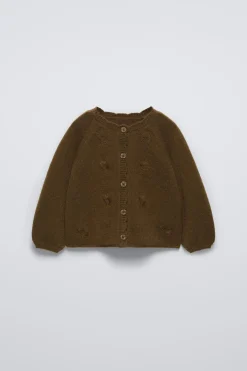 Niños ZARA 6 - 18 Meses·Conjuntos|6 - 18 Meses·Punto<CHAQUETA PUNTO FLORES BORDADAS