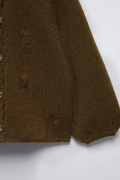 Niños ZARA 6 - 18 Meses·Conjuntos|6 - 18 Meses·Punto<CHAQUETA PUNTO FLORES BORDADAS