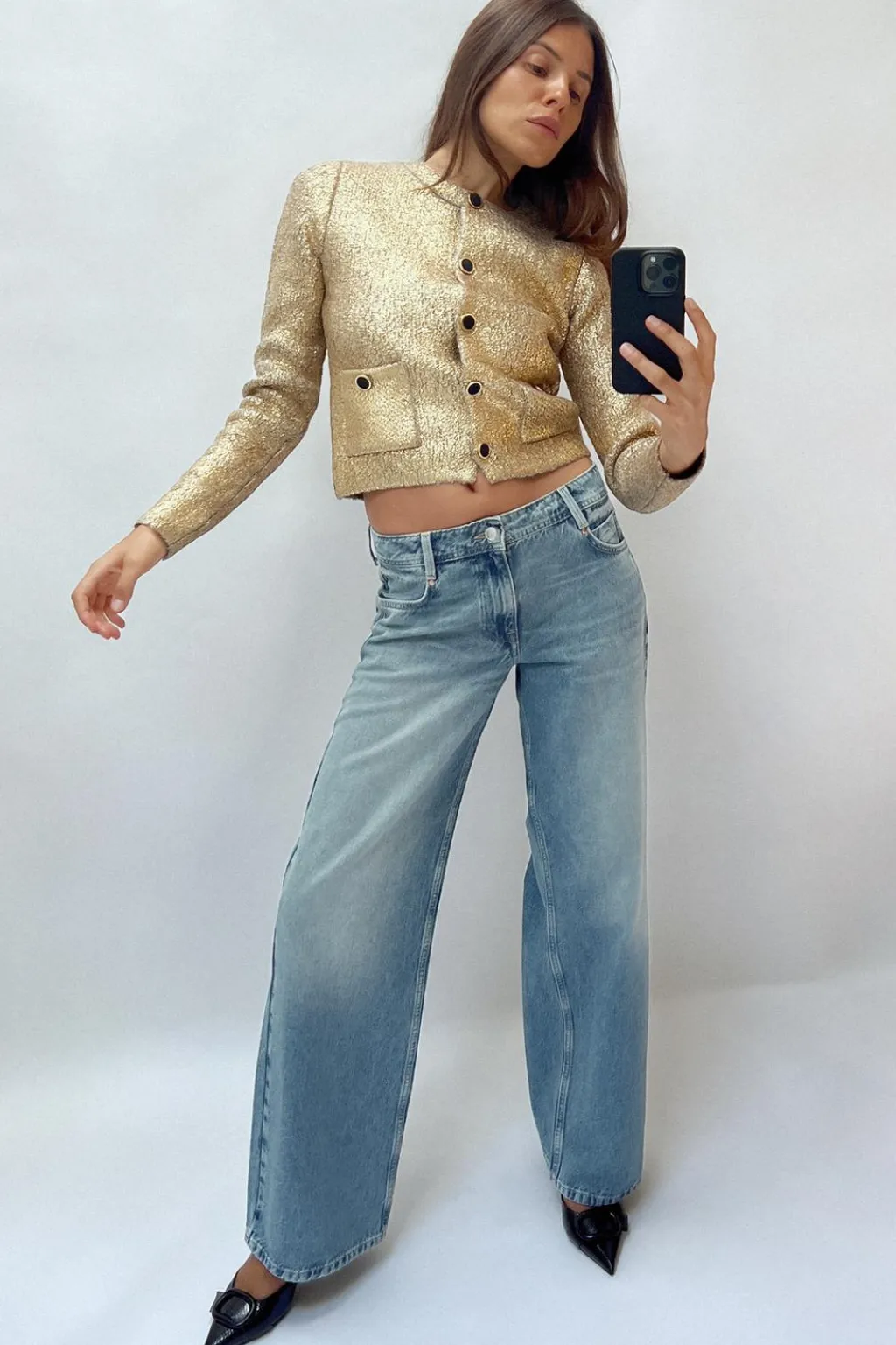 Outlet CHAQUETA PUNTO FOIL Mujer Cárdigan / Jerséis|Punto