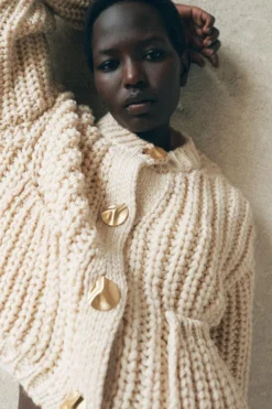 Discount CHAQUETA PUNTO GRUESO Mujer Cárdigan / Jerséis|Punto