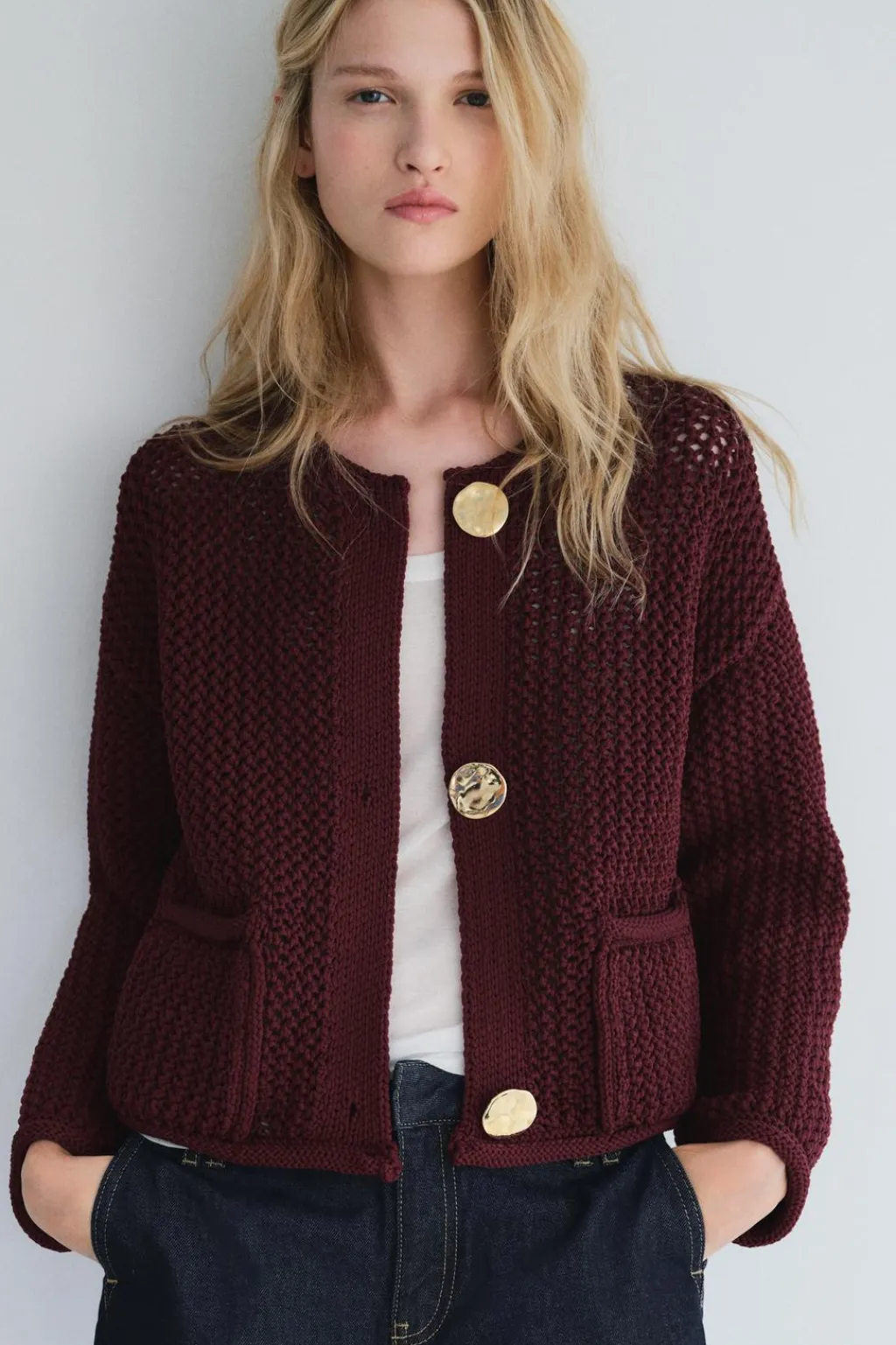 Fashion CHAQUETA PUNTO GRUESO Mujer Cárdigan / Jerséis|Punto