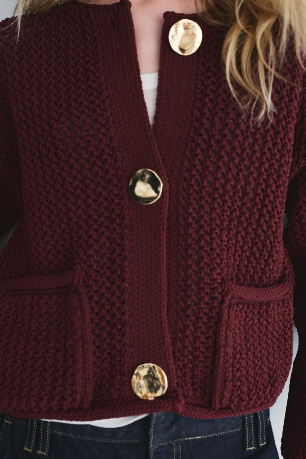 Fashion CHAQUETA PUNTO GRUESO Mujer Cárdigan / Jerséis|Punto