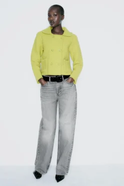 Fashion CHAQUETA PUNTO GRUESO CUELLO BOBO Mujer Cárdigan / Jerséis|Punto