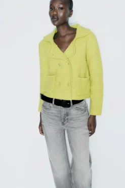 Fashion CHAQUETA PUNTO GRUESO CUELLO BOBO Mujer Cárdigan / Jerséis|Punto