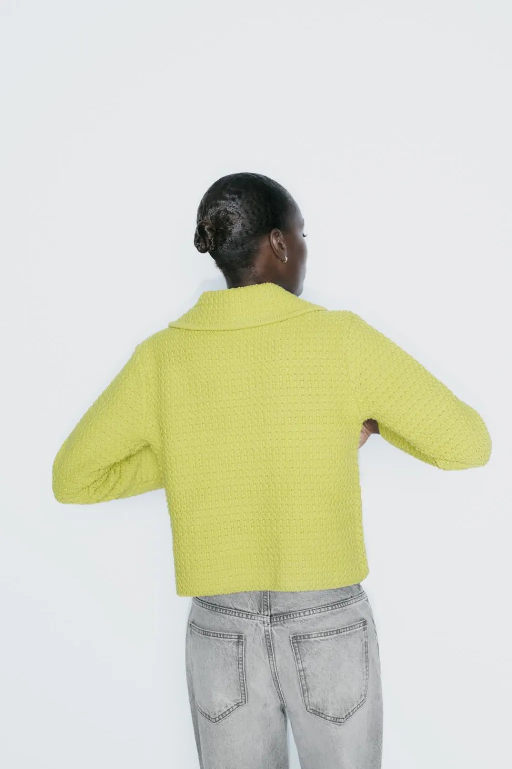 Fashion CHAQUETA PUNTO GRUESO CUELLO BOBO Mujer Cárdigan / Jerséis|Punto