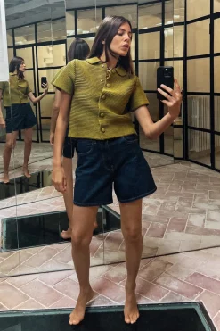 Discount CHAQUETA PUNTO GRUESO CUELLO BOBO Mujer Cárdigan / Jerséis|Punto