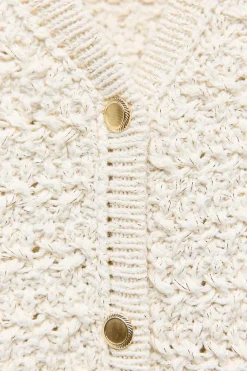 Fashion CHAQUETA PUNTO HILO METALIZADO Mujer Cárdigan / Jerséis|Punto