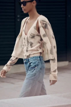 Discount CHAQUETA PUNTO JACQUARD Mujer Cárdigan / Jerséis|Punto