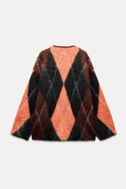 Outlet CHAQUETA PUNTO JACQUARD Mujer Cárdigan / Jerséis|Punto