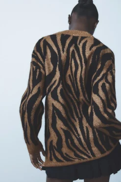 Sale CHAQUETA PUNTO JACQUARD ANIMAL Mujer Cárdigan / Jerséis|Punto