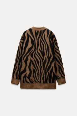 Sale CHAQUETA PUNTO JACQUARD ANIMAL Mujer Cárdigan / Jerséis|Punto