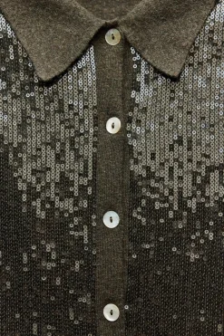 Discount CHAQUETA PUNTO LENTEJUELAS Mujer Cárdigan / Jerséis|Punto