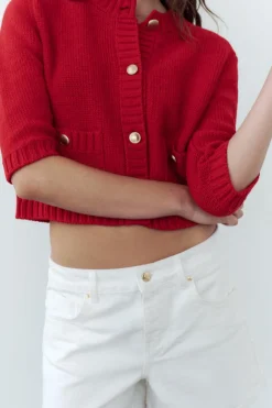 Sale CHAQUETA PUNTO LISO Mujer Cárdigan / Jerséis|Punto