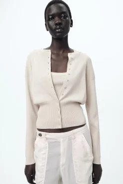 Outlet CHAQUETA PUNTO LISO Mujer Cárdigan / Jerséis|Punto