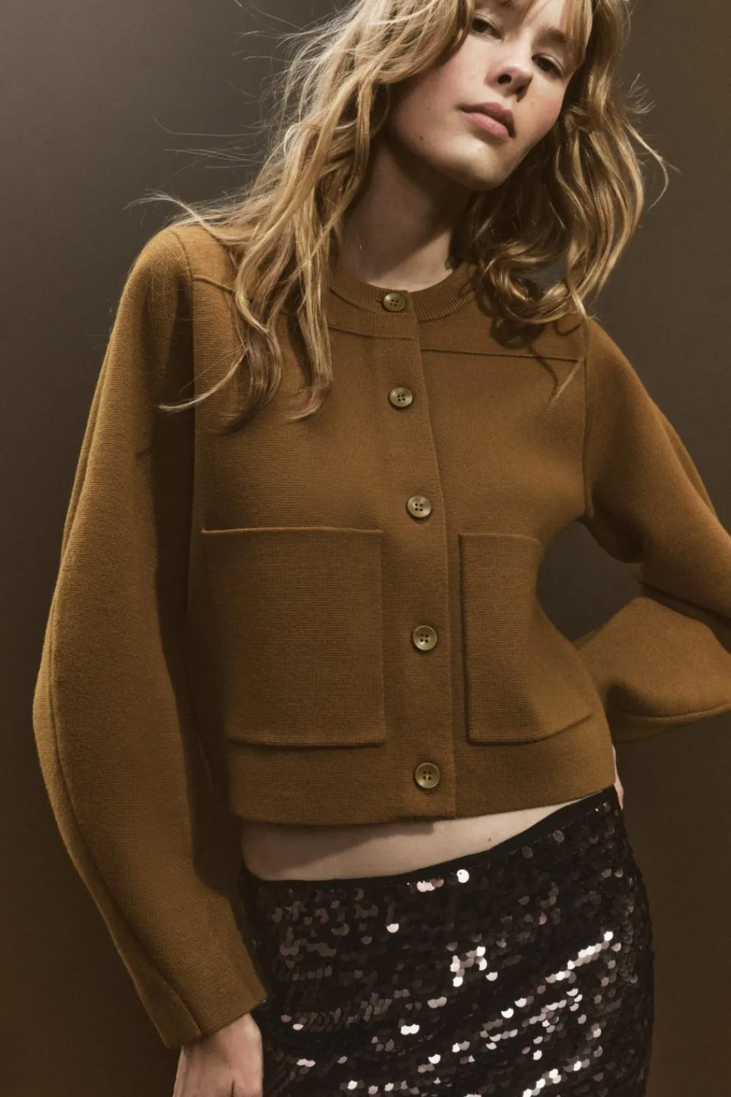 Fashion CHAQUETA PUNTO LISO Mujer Cárdigan / Jerséis|Punto