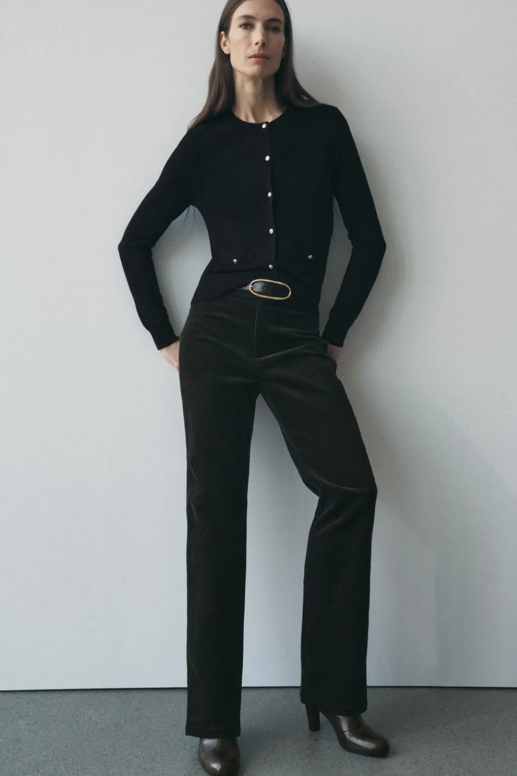 Fashion CHAQUETA PUNTO LISO BOTÓN DORADO Mujer Cárdigan / Jerséis|Punto