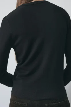 Fashion CHAQUETA PUNTO LISO BOTÓN DORADO Mujer Cárdigan / Jerséis|Punto