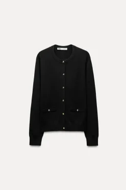 Fashion CHAQUETA PUNTO LISO BOTÓN DORADO Mujer Cárdigan / Jerséis|Punto