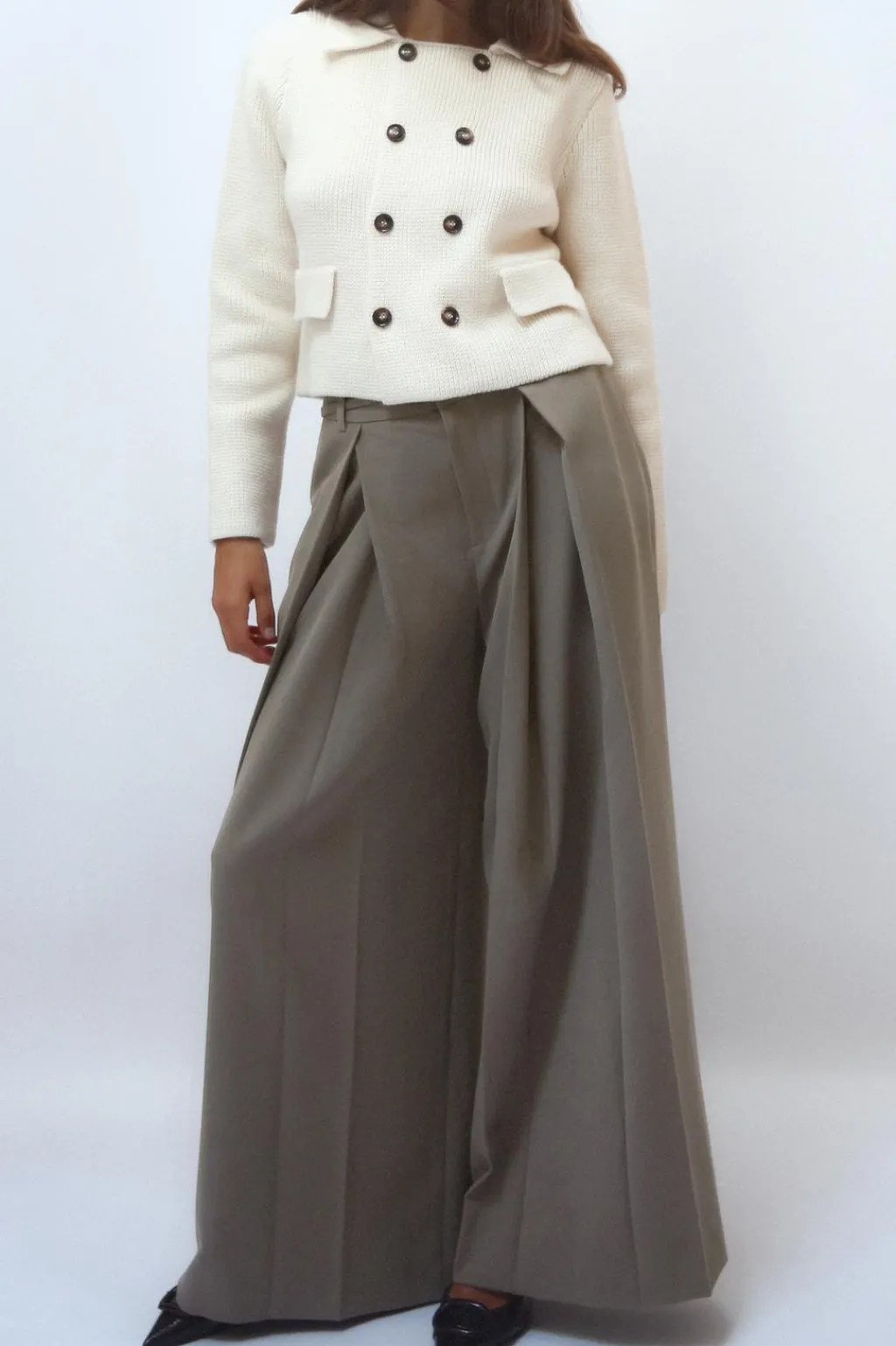 Fashion CHAQUETA PUNTO LISO BOTONES Mujer Cárdigan / Jerséis|Punto