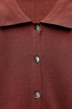 Outlet CHAQUETA PUNTO LISO CON SEDA Mujer Cárdigan / Jerséis|Punto