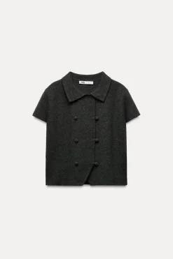 Online CHAQUETA PUNTO LISO MANGA CORTA Mujer Cárdigan / Jerséis|Punto