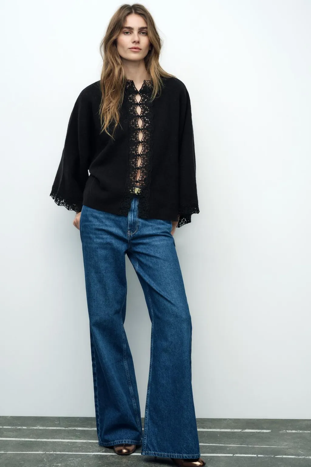 Online CHAQUETA PUNTO MANGA ANCHA Mujer Cárdigan / Jerséis|Punto