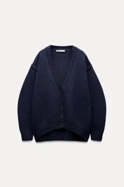 Online CHAQUETA PUNTO MANGA PLIEGUES Mujer Cárdigan / Jerséis|Punto