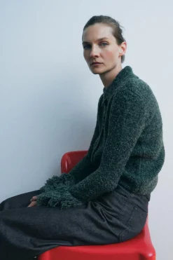 Clearance CHAQUETA PUNTO MANGAS FLECOS Mujer Cárdigan / Jerséis|Punto