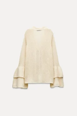 Discount CHAQUETA PUNTO MANGAS VOLANTES Mujer Cárdigan / Jerséis|Punto