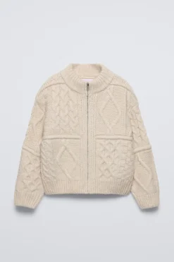 Niños ZARA 6 - 14 Años·Punto|6 - 14 Años·Total Look<CHAQUETA PUNTO OCHOS CREMALLERA