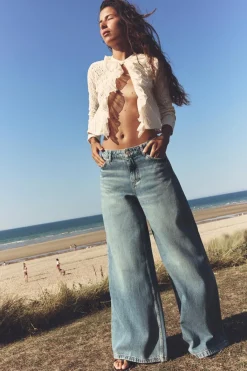 Discount CHAQUETA PUNTO POINTELLE VOLANTES Mujer Cárdigan / Jerséis|Punto