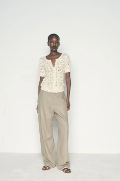 Fashion CHAQUETA PUNTO POINTELLE BOTONES PERLA Mujer Cárdigan / Jerséis|Punto