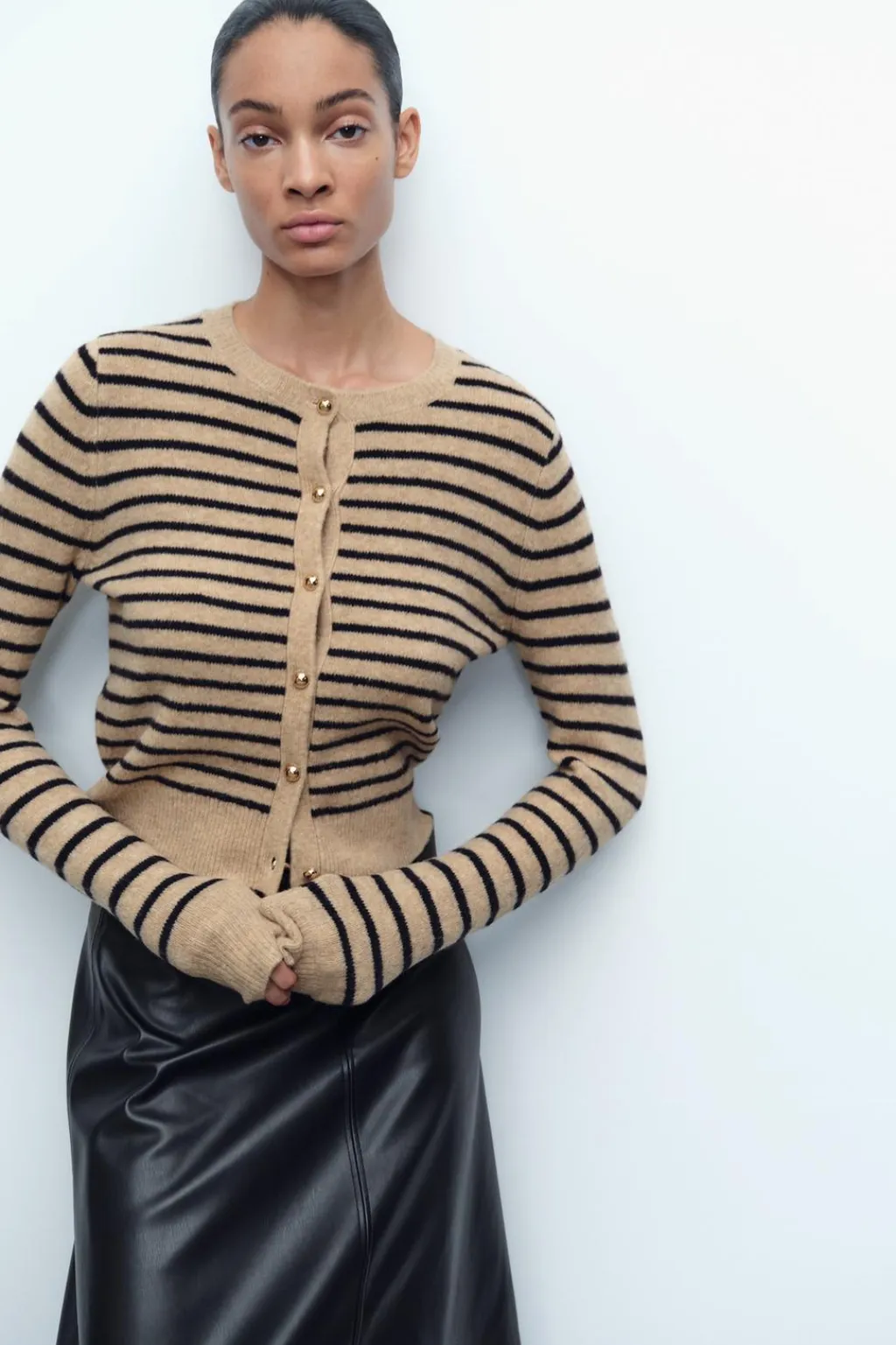 Clearance CHAQUETA PUNTO RAYAS Mujer Cárdigan / Jerséis|Punto