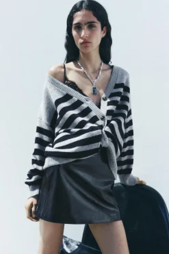 Best CHAQUETA PUNTO RAYAS 100% LANA Mujer Cárdigan / Jerséis|Punto