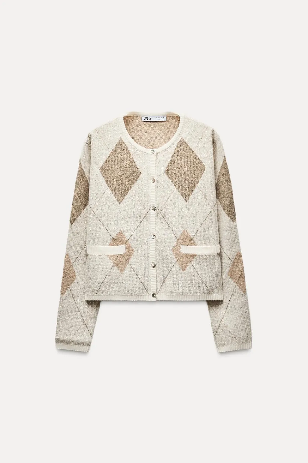 Online CHAQUETA PUNTO ROMBOS LENTEJUELAS Mujer Cárdigan / Jerséis|Punto