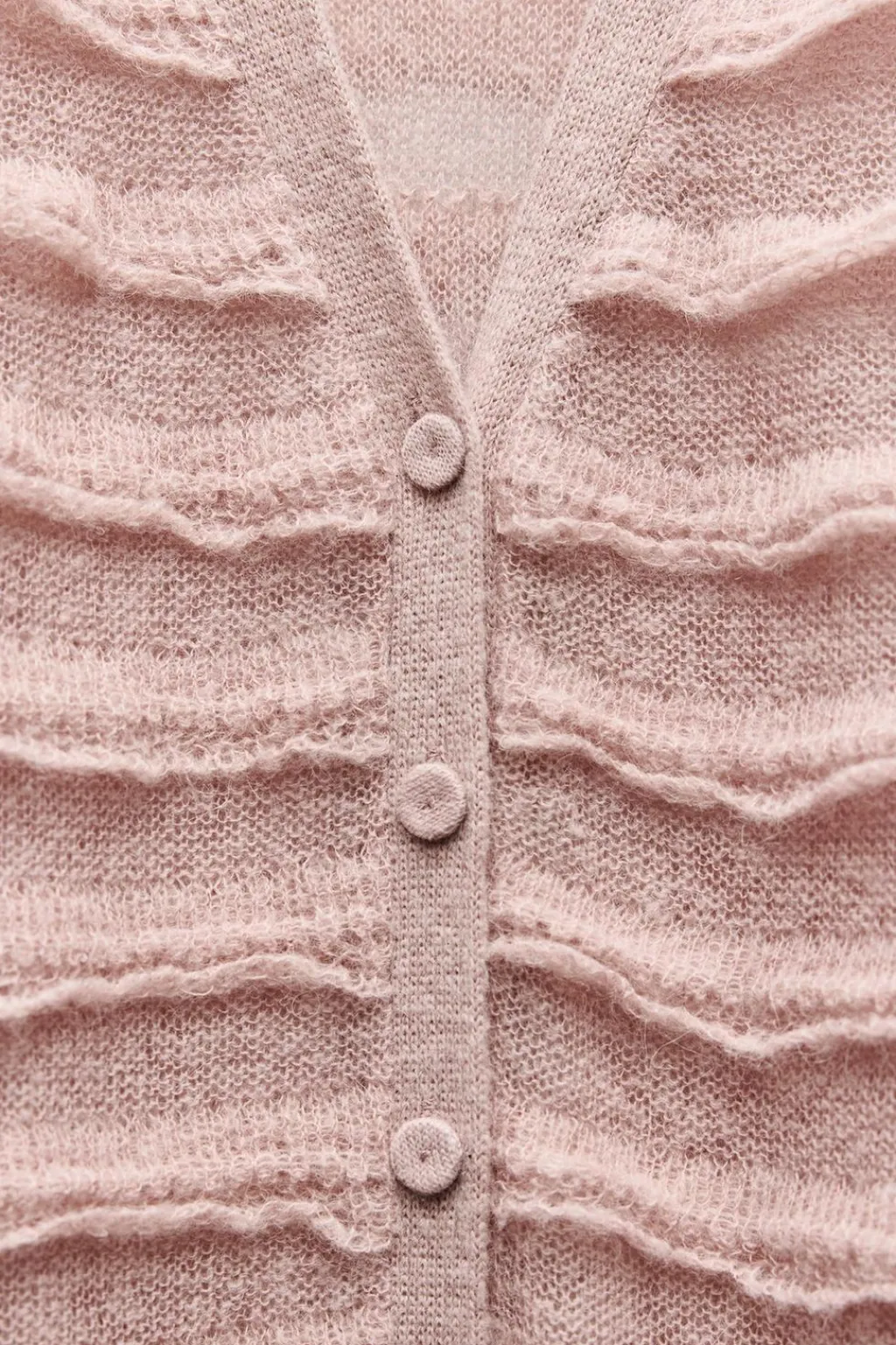 Hot CHAQUETA PUNTO VOLANTES Mujer Cárdigan / Jerséis|Punto