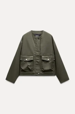 Discount CHAQUETA PUÑOS CONTRASTE ZW COLLECTION Mujer Chaquetas / Cazadoras