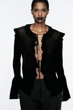 New CHAQUETA VOLANTES 100% LANA Mujer Cárdigan / Jerséis|Punto