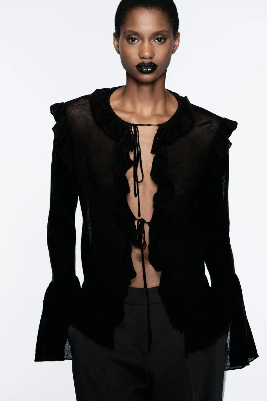 New CHAQUETA VOLANTES 100% LANA Mujer Cárdigan / Jerséis|Punto