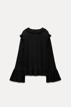 New CHAQUETA VOLANTES 100% LANA Mujer Cárdigan / Jerséis|Punto