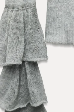 Discount CHAQUETA VOLANTES CON ALPACA Y LANA Mujer Cárdigan / Jerséis|Punto