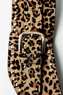 Outlet CINTURÓN FAJÍN PIEL TACHAS ESTAMPADO ANIMAL Mujer Accesorios / Bisuteria