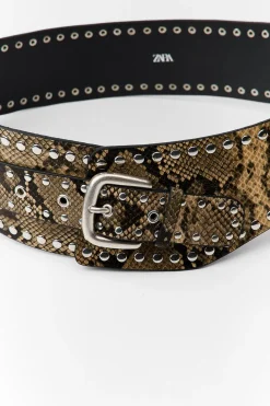 Clearance CINTURÓN FAJÍN PIEL TACHAS ESTAMPADO ANIMAL Mujer Accesorios / Bisuteria