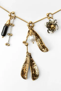 Discount COLLAR CHARMS HOJAS PERLAS Mujer Accesorios / Bisuteria