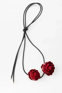 New COLLAR FINO PIEL ROSAS Mujer Accesorios / Bisuteria