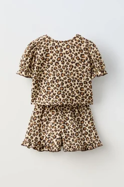 Niños ZARA 6 - 14 Años·Camisetas|6 - 14 Años·Faldas / Bermudas<CONJUNTO BAMBULA ANIMAL PRINT
