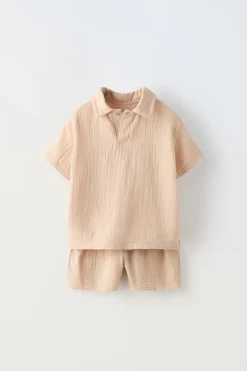 Niños ZARA 1½ - 6 Años·Camisetas|1½ - 6 Años·Camisas / Sobrecamisas<CONJUNTO BAMBULA POLO Y BERMUDA