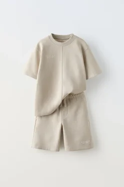 Niños ZARA 6 - 14 Años·Camisetas|6 - 14 Años·Pantalones<CONJUNTO CAMISETA Y BERMUDA INTERLOCK