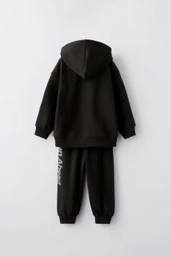 Niños ZARA 1½ - 6 Años·Sudaderas|1½ - 6 Años·Pantalones<CONJUNTO FELPA SUDADERA Y JOGGER TEXTO