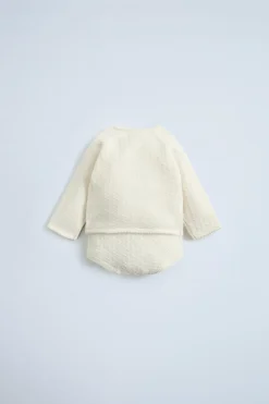 Niños ZARA 0 - 6 Meses·Punto|0 - 6 Meses·Básicos<CONJUNTO JERSEY Y BRAGUITA PUNTO CON SEDA